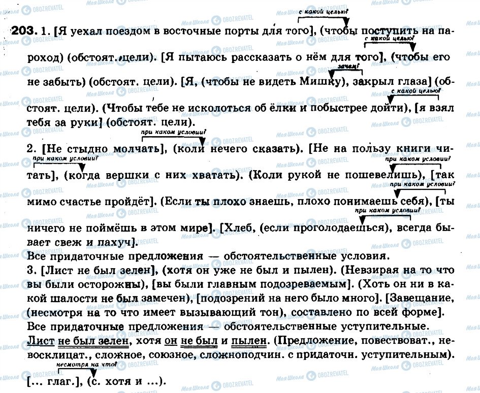 ГДЗ Російська мова 9 клас сторінка 203