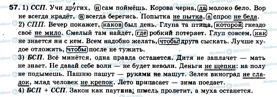 ГДЗ Російська мова 9 клас сторінка 57