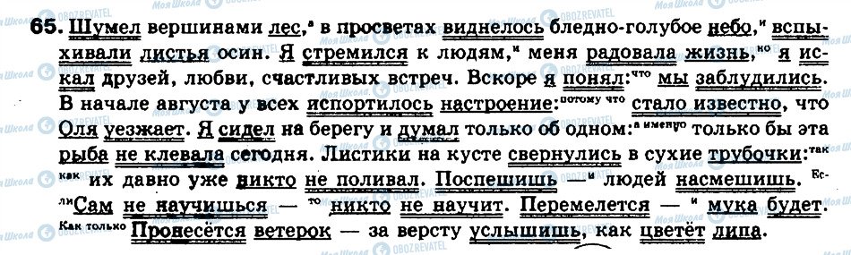 ГДЗ Російська мова 9 клас сторінка 65