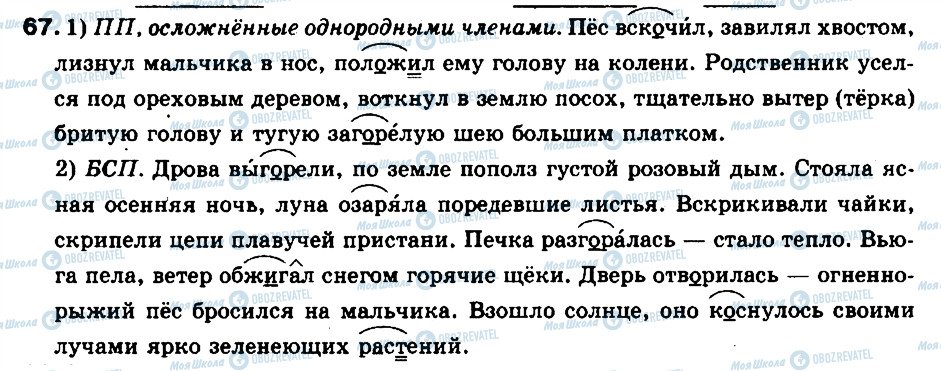 ГДЗ Російська мова 9 клас сторінка 67