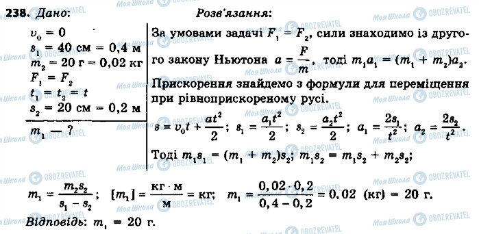 ГДЗ Фізика 9 клас сторінка 238