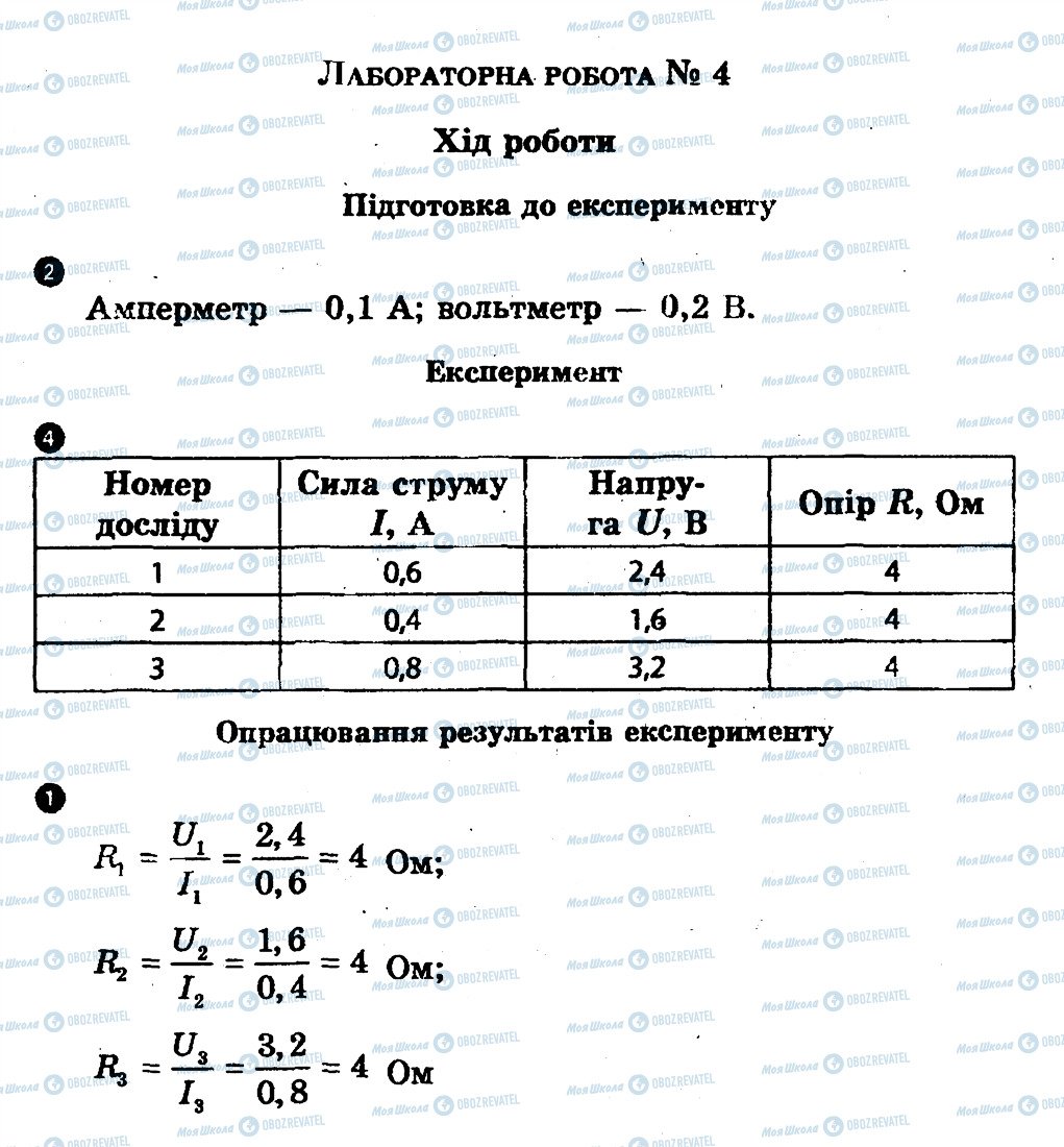 ГДЗ Фізика 9 клас сторінка ЛР4