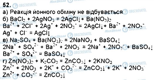 ГДЗ Хімія 9 клас сторінка 52