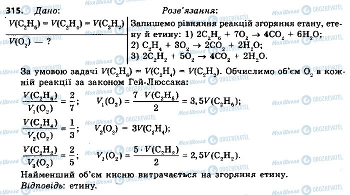 ГДЗ Хімія 9 клас сторінка 315