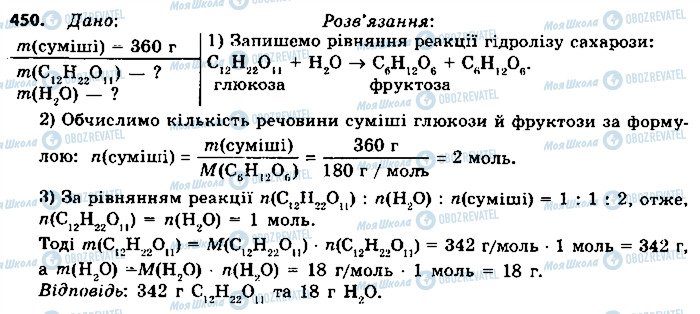 ГДЗ Хімія 9 клас сторінка 450