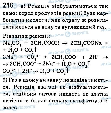 ГДЗ Хімія 9 клас сторінка 216