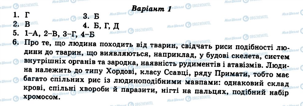 ГДЗ Біологія 9 клас сторінка СР1