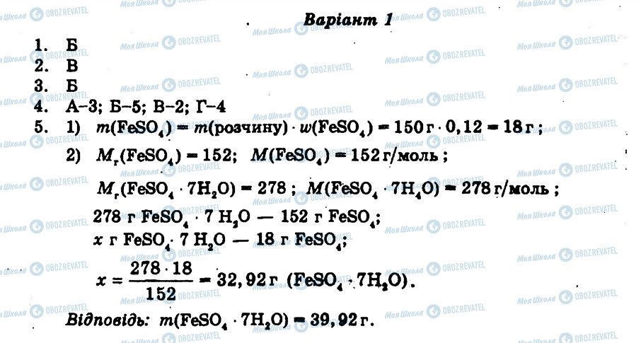 ГДЗ Хімія 9 клас сторінка СР1