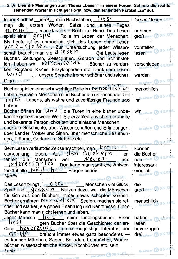 ГДЗ Немецкий язык 9 класс страница ст32впр2
