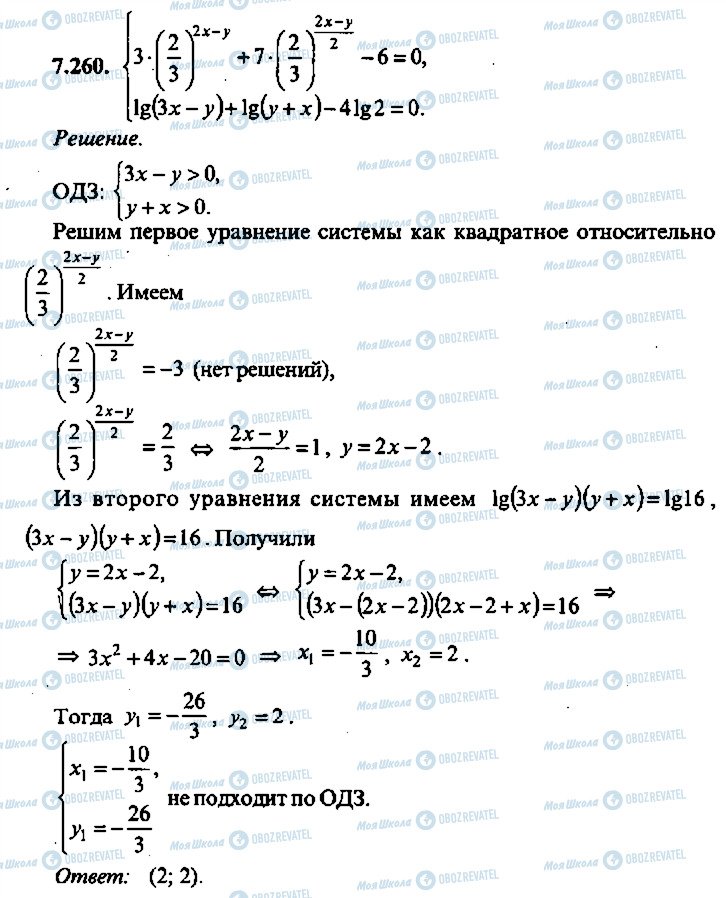 ГДЗ Алгебра 10 класс страница 260