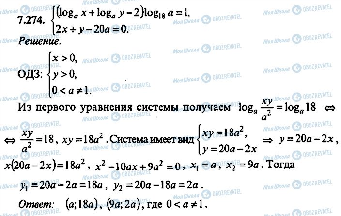 ГДЗ Алгебра 10 класс страница 274