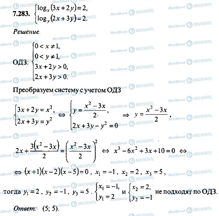 ГДЗ Алгебра 10 клас сторінка 283