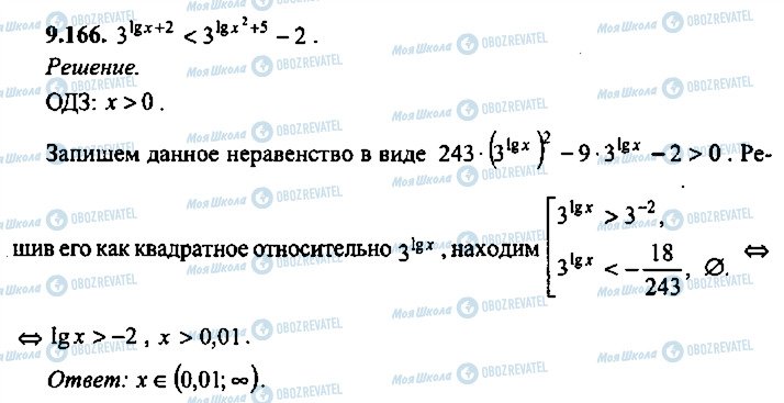 ГДЗ Алгебра 10 класс страница 166