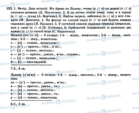 ГДЗ Українська мова 10 клас сторінка 123