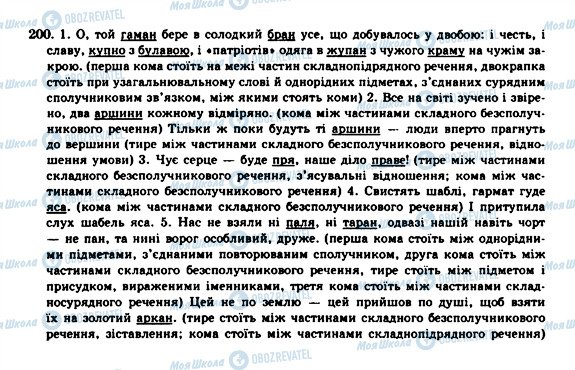 ГДЗ Українська мова 10 клас сторінка 200