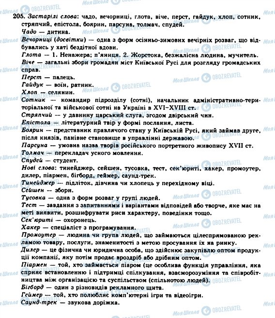 ГДЗ Укр мова 10 класс страница 205