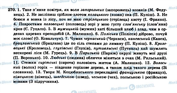 ГДЗ Укр мова 10 класс страница 270