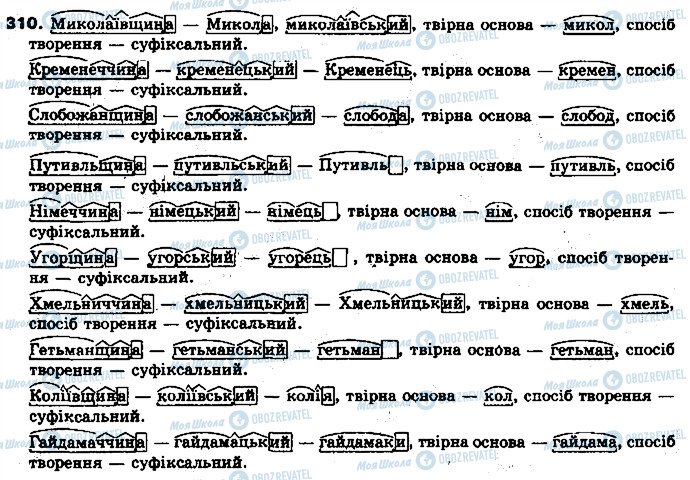 ГДЗ Українська мова 10 клас сторінка 310