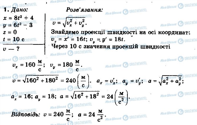 ГДЗ Фізика 10 клас сторінка 1