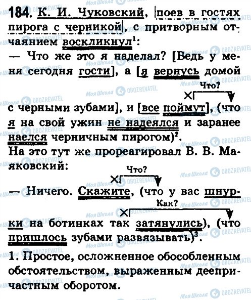 ГДЗ Русский язык 10 класс страница 184