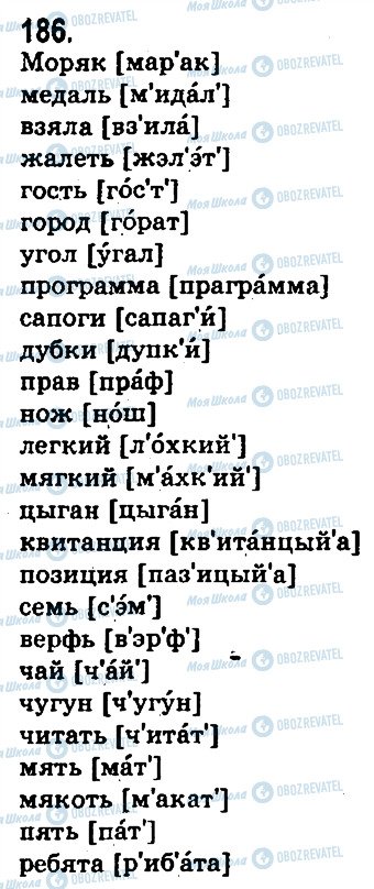 ГДЗ Російська мова 10 клас сторінка 186