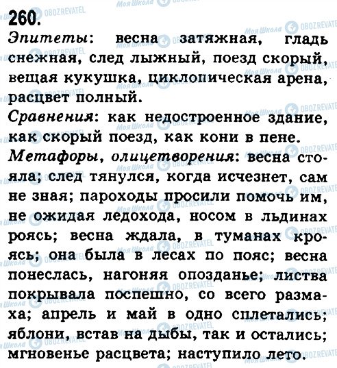 ГДЗ Російська мова 10 клас сторінка 260