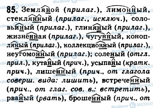 ГДЗ Російська мова 10 клас сторінка 85