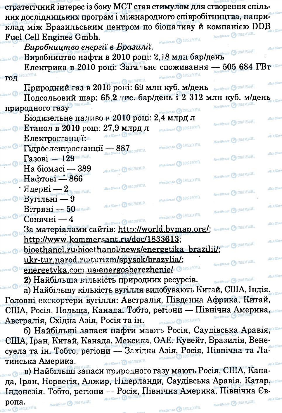 ГДЗ Географія 10 клас сторінка ДЗ