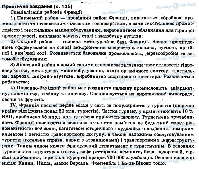 ГДЗ География 10 класс страница сторінка135