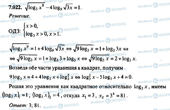ГДЗ Алгебра 11 класс страница 22