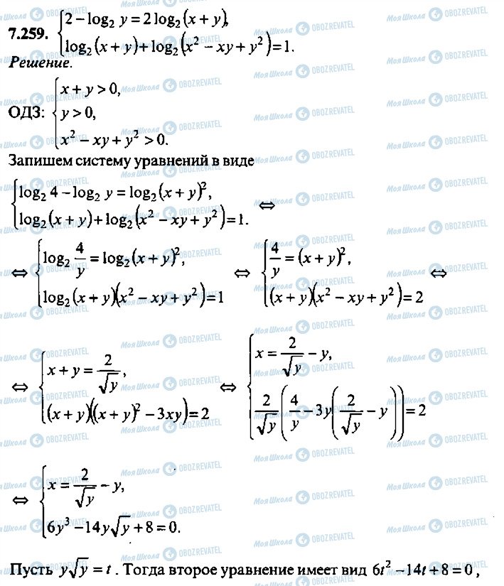 ГДЗ Алгебра 11 класс страница 259
