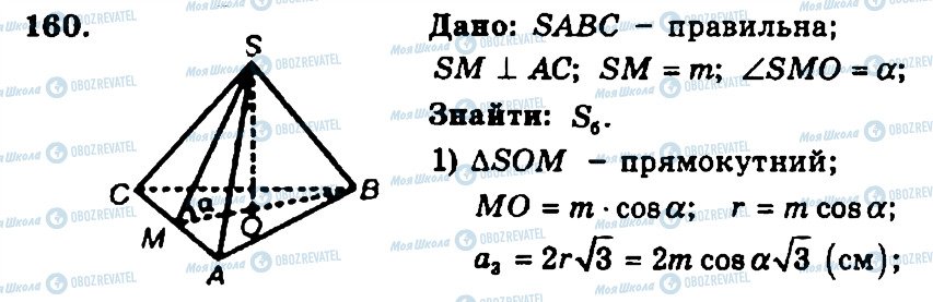 ГДЗ Геометрія 11 клас сторінка 160