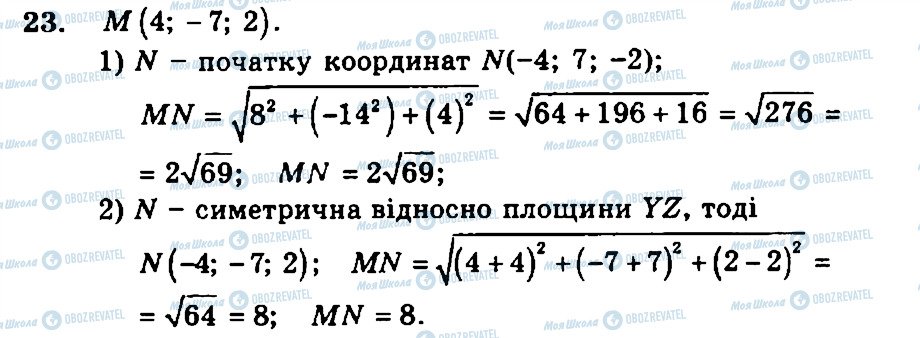 ГДЗ Геометрія 11 клас сторінка 23