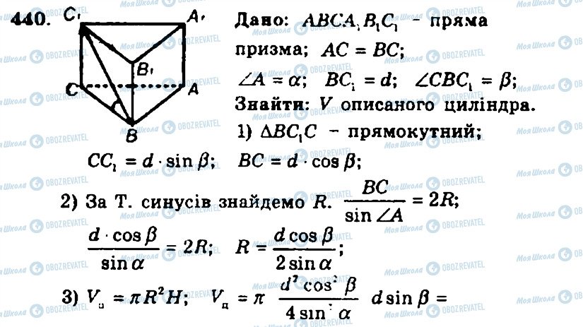 ГДЗ Геометрія 11 клас сторінка 440