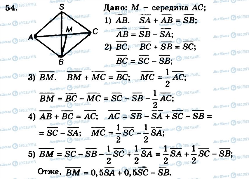 ГДЗ Геометрія 11 клас сторінка 54