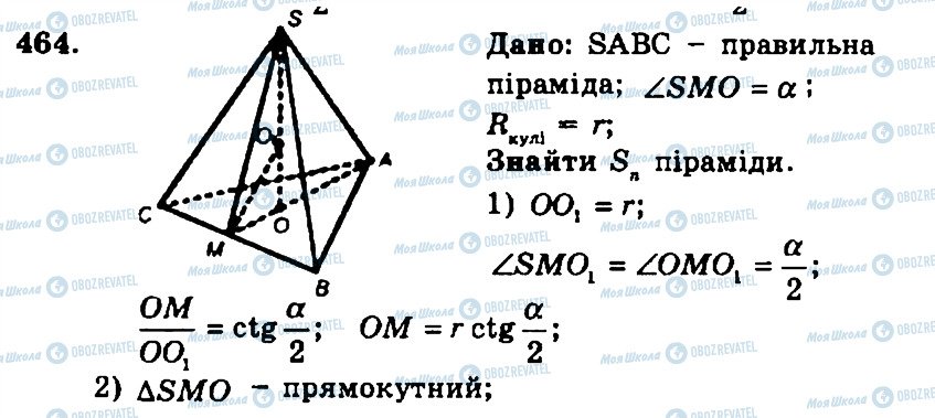 ГДЗ Геометрія 11 клас сторінка 464