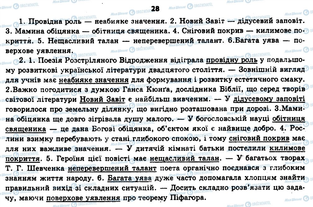ГДЗ Українська мова 11 клас сторінка 28