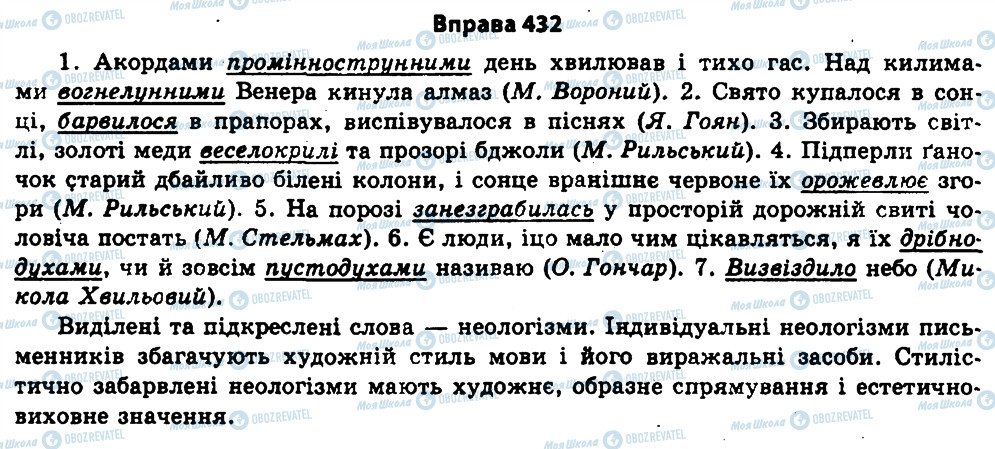 ГДЗ Українська мова 11 клас сторінка 432
