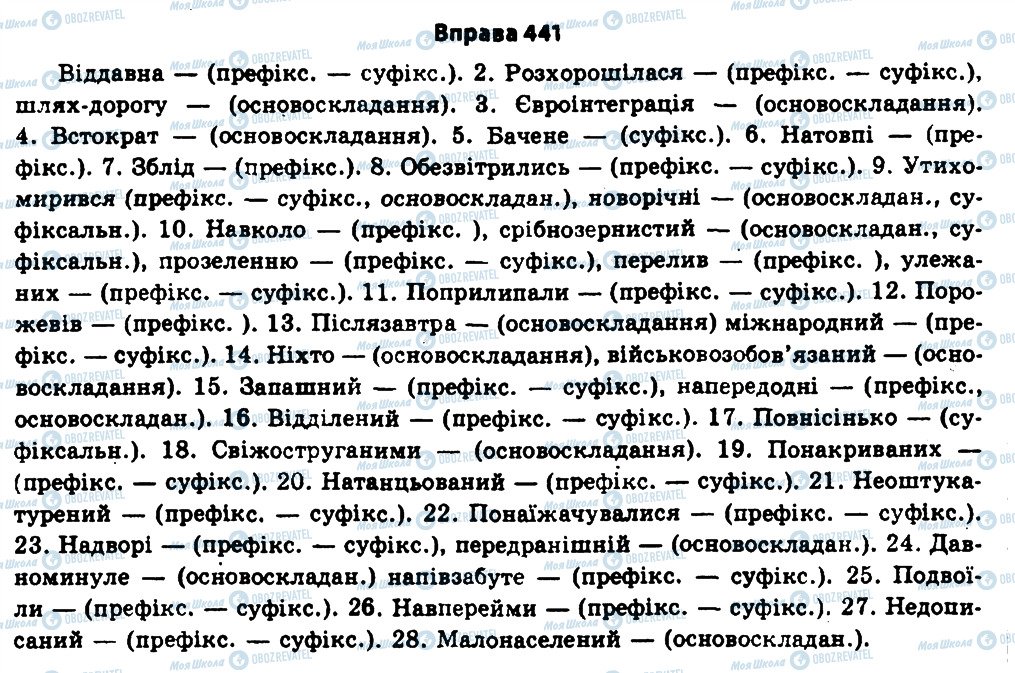 ГДЗ Українська мова 11 клас сторінка 441