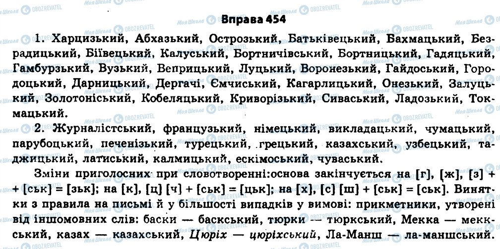 ГДЗ Укр мова 11 класс страница 454