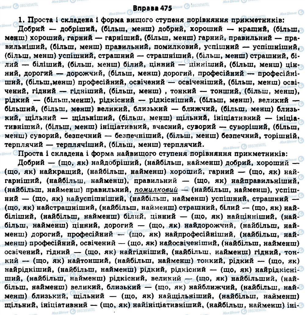 ГДЗ Українська мова 11 клас сторінка 475