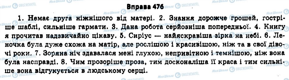 ГДЗ Українська мова 11 клас сторінка 476