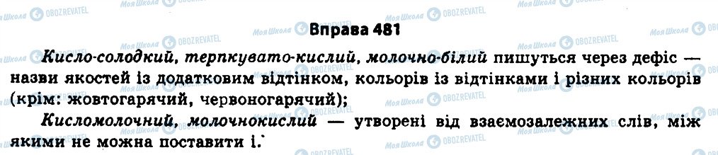 ГДЗ Укр мова 11 класс страница 481