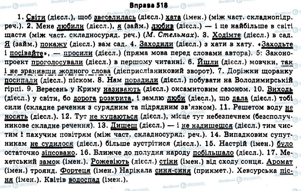 ГДЗ Українська мова 11 клас сторінка 518