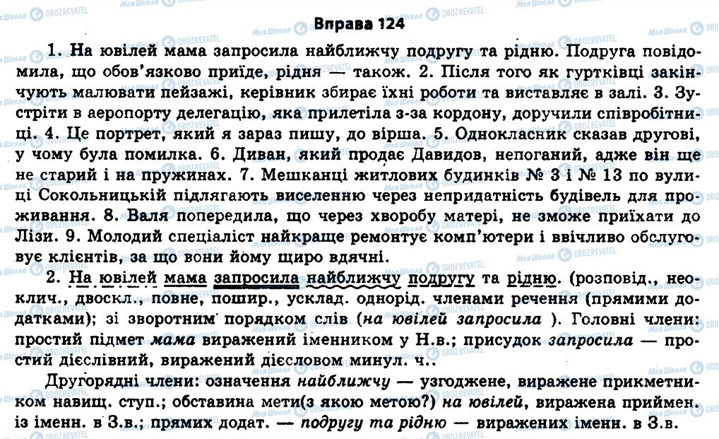 ГДЗ Українська мова 11 клас сторінка 124