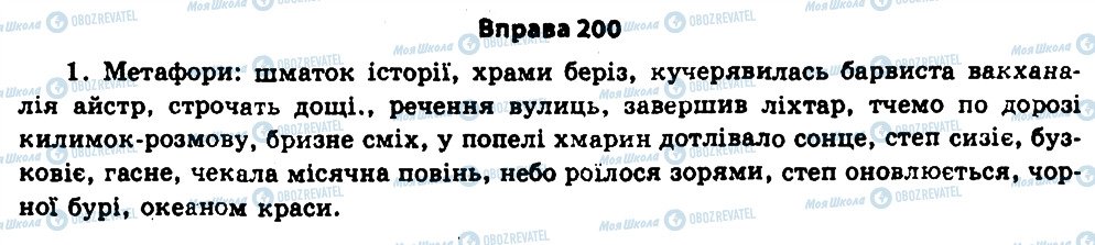ГДЗ Укр мова 11 класс страница 200