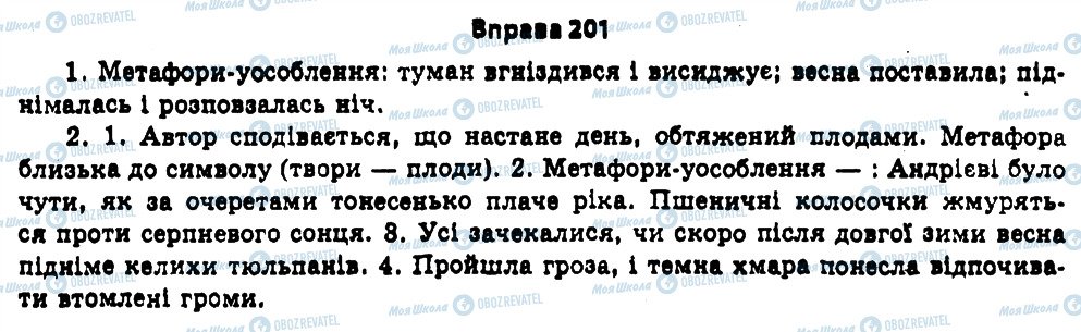 ГДЗ Укр мова 11 класс страница 201