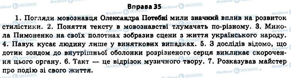 ГДЗ Українська мова 11 клас сторінка 35