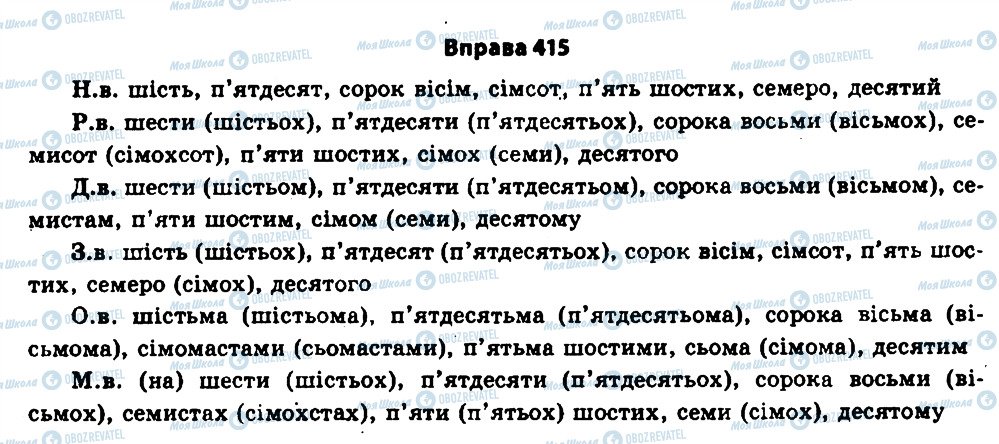ГДЗ Українська мова 11 клас сторінка 415