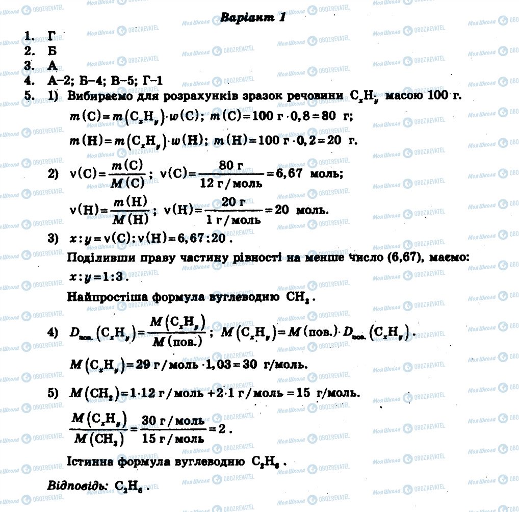 ГДЗ Хімія 11 клас сторінка СР1